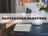 网站开发教程视频免费,网站程序开发教程