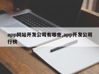 app网站开发公司有哪些,app开发公司行榜