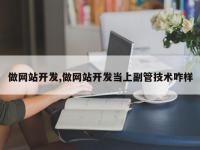 做网站开发,做网站开发当上副管技术咋样